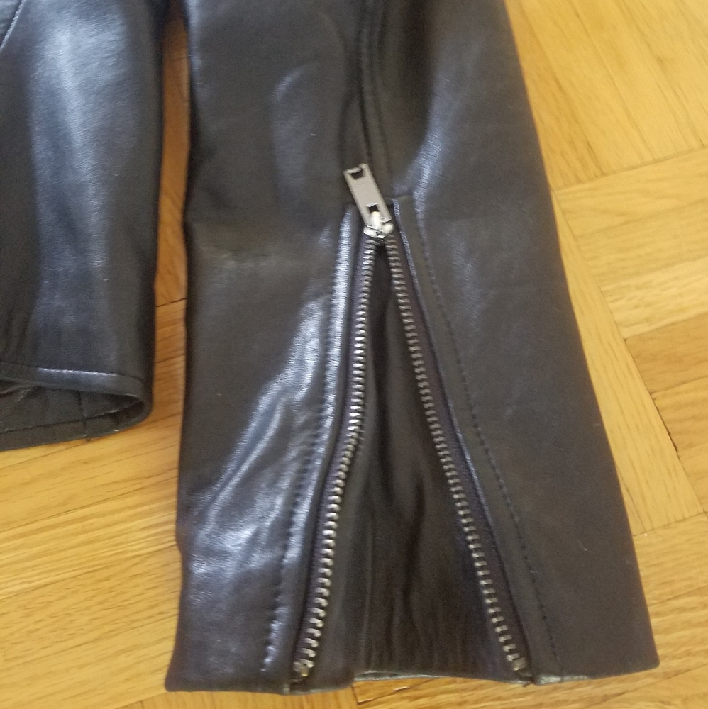 NEW DKNY butter Soft Lamb Skin Leather Moto Motorcycle Biker Jacket - Picture 14 of 17